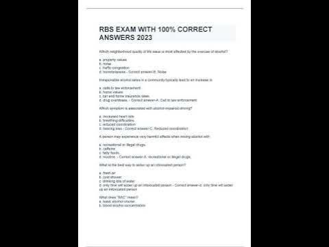 RBS EXAM WITH 100% CORRECT ANSWERS 2023 - YouTube