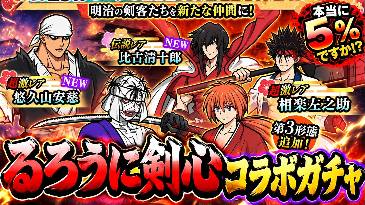 剣心 様@AW & KC & Liquid Lab’s The Battle Cats] Rurouni Kenshin Collab Gacha is Open! My Luck Was