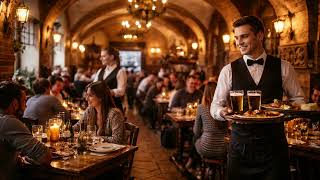 STATIC SCREEN | Prague Restaurant Interior, Dinner Ambience Inside a Traditional Czech Rest. – 8H