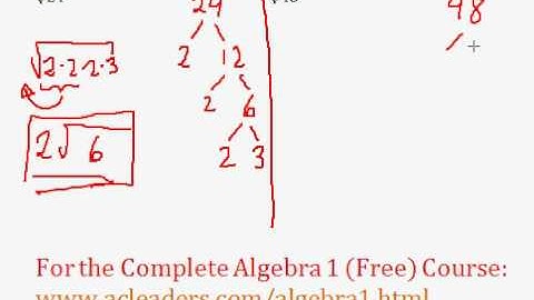 (Algebra 1) Radicals - Simplifying Square Roots #2