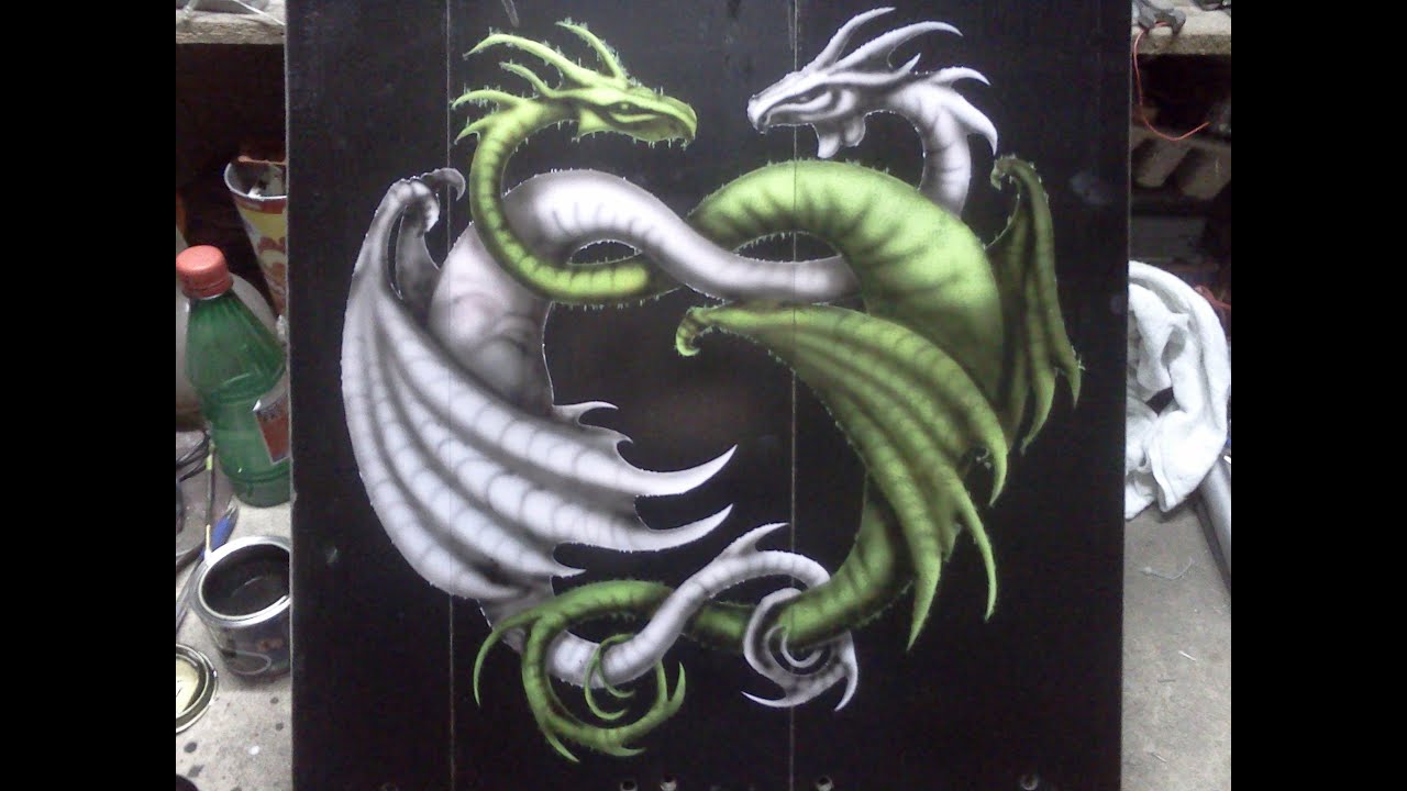 Airbrush dragons - YouTube Airbrush dragons - YouTube