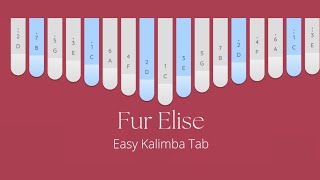 Fur Elise Easy Kalimba Tab Keylimba Tutorial