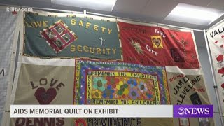 Aids memorial quilt on exhibit
