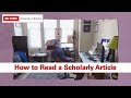 How to read a scholarly article