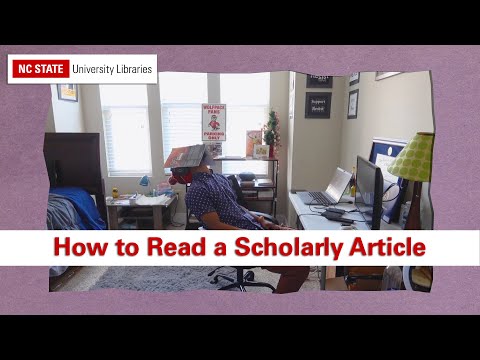 How to Read a Scholarly Article