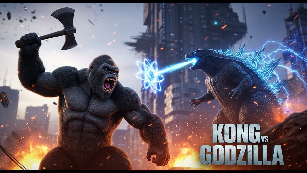 When Titans Collide: Kong vs Godzilla Cinematic Fight! - The Definitive Monsterverse Showdown