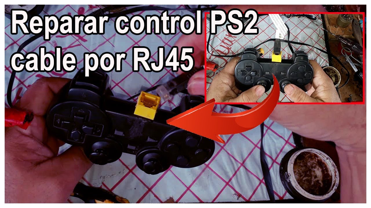 🎮REPARAR CONTROL DE PS2 cable dañado SUSTITUIR por CABLE RJ45 🎮