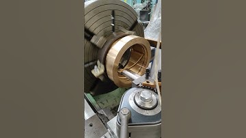Cazeneuve HB725 lathe machine machining a bronze bearing #machinist #chips #bronze #asmr #machine