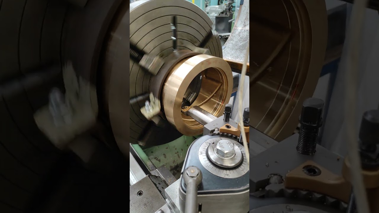 Cazeneuve HB725 lathe machine machining a bronze bearing 