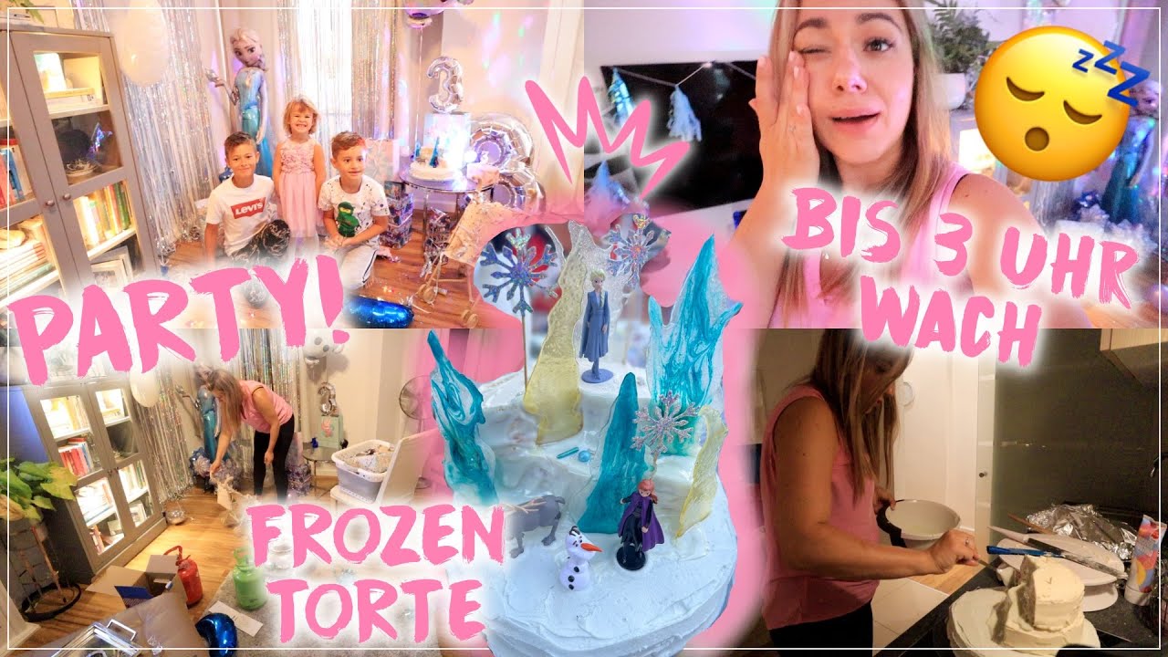 Frozen Party❄️•Frozen Torte backen•NACHTS Kindergeburtstag vorbereiten😴•3.Geburtstag•Maria Castielle
