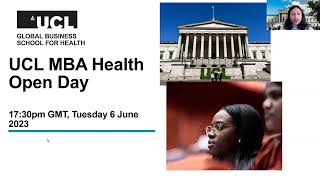 UCL MBA Health Open Day Recording