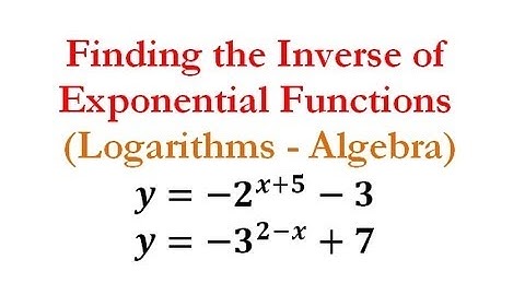 Exponents & Logs - Find the Inverse of Exponential Functions #5-6