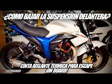 ¿COMO BAJAR LA SUSPENSIÓN DELANTERA DE TU MOTO? | CINTA TÉRMICA PARA ESCAPE SUZUKI GIXXER MODIFICADA
