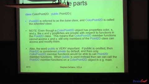 C++ Lecture 7 -- Class Inheritance, Stack/Heap Memory