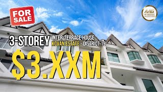 Singapore Landed Property Home Tour |  3-Storey Inter-Terrace @ Kovan Estate District 19 [For Sale]