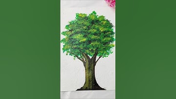 Realistic Tree Banaye | Draw Tree in 1 Minute Easy #yt #ytshorts #art #tree #craft