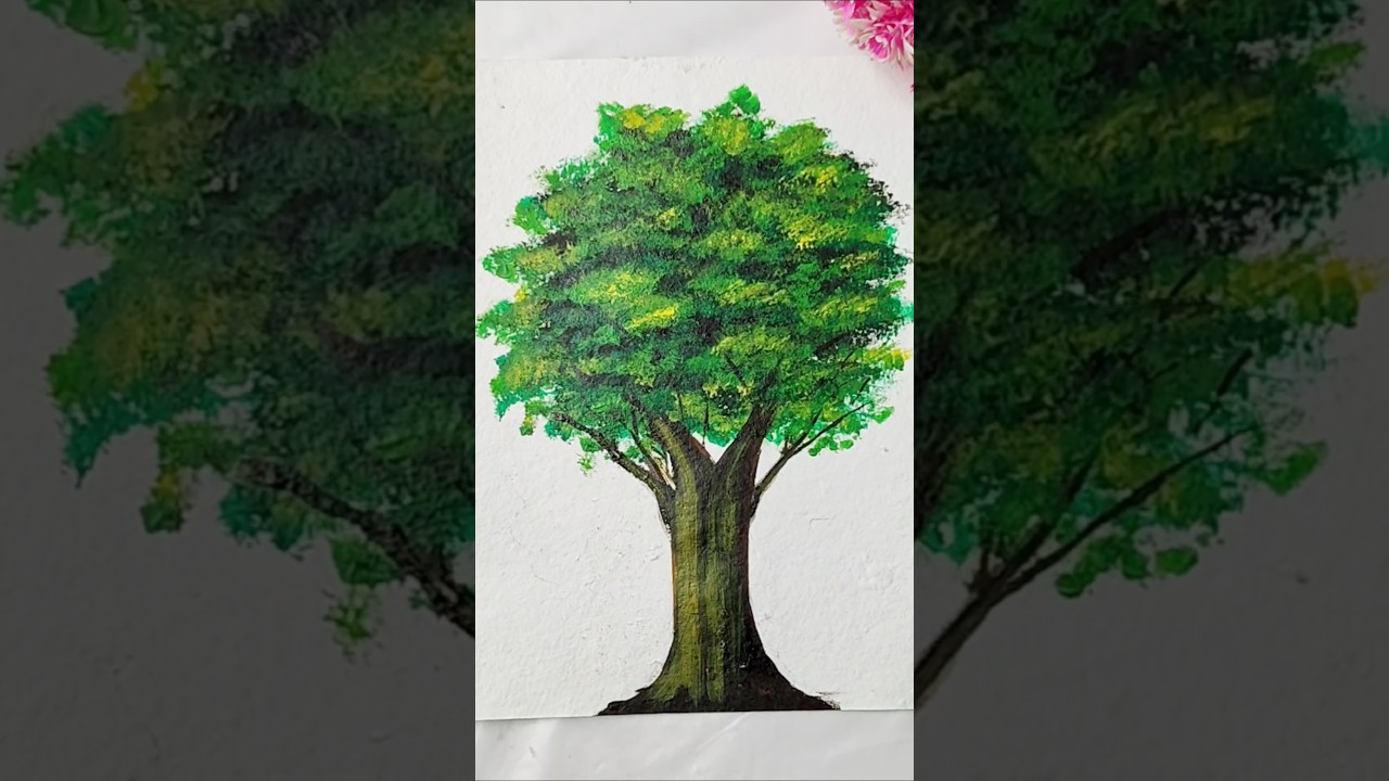 Realistic Tree Banaye | Draw Tree in 1 Minute Easy 