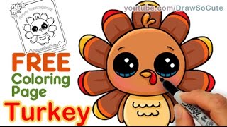 How to Draw a Cute Turkey step by step Easy Thanksgiving