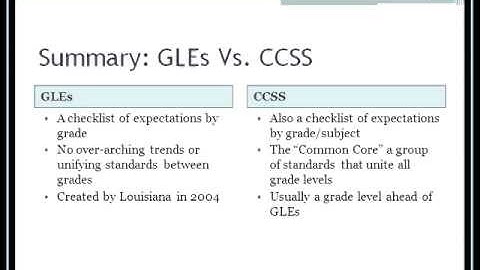 2012 Guide to CCSS and PARCC part 4 GLEs vs CCSS