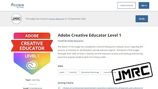 Got it! Adobe Creative Educator  Level 1 Badge