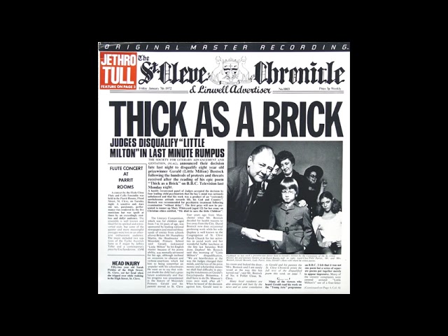 Jethro Tull - Thick As A Brick - MFSL Vinyl - Original Mix - YouTube