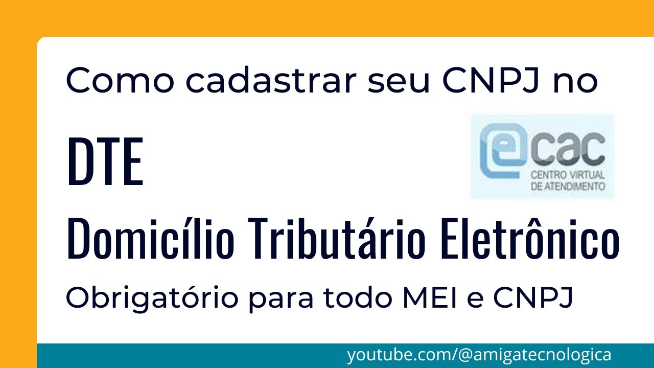 DTE para MEI/CNPJ Como se cadastrar (2024) YouTube