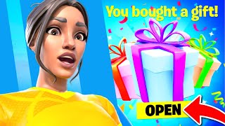 Gifting SKINS to FAMOUS YOUTUBERS every time I die in Fortnite...