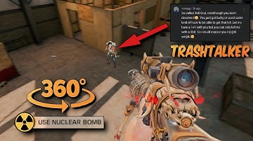Destroying trashtalker in a 1v1 with a twist 360 only. (I nuke him)