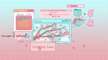Sakura Dekstop | Animated Stream Overlays | Twitch Package | Twitch Stinger Transtition