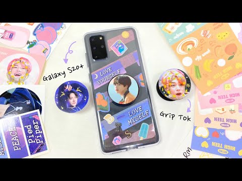 갤럭시 S20+ 언박싱하고 방탄소년단 폰케이스, 그립톡 꾸미기 Unboxing Galaxy S20+ and DIY BTS Grip Tok, Phone Case Decor