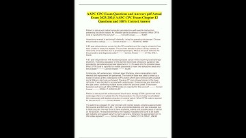 Aapc Cpc Exam Questions And Answers Pdf Actual Exam 2023 2024 Aapc Cpc Exam Chapter 12 Questions
