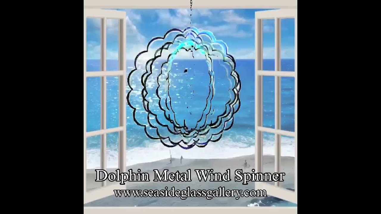 Colorful Dolphin Wind Spinner – Vibrant and Fun 3-D Metal Wind