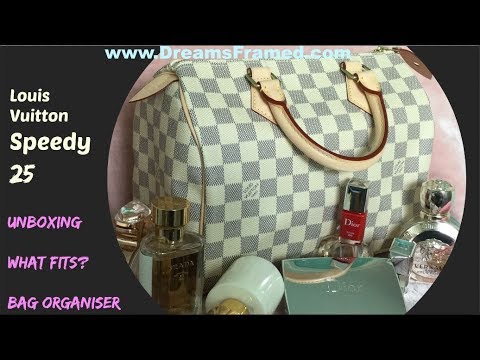 Louis Vuitton Speedy 25 | Damier Azur | Unboxing | What fits in it? | Pelikus bag organiser ...