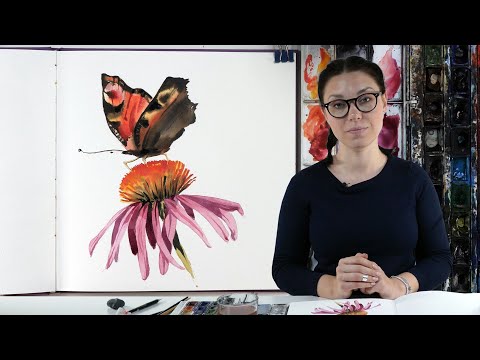 Экспресс-урок по акварельной живописи «Бабочка» | Как нарисовать бабочку поэтапно