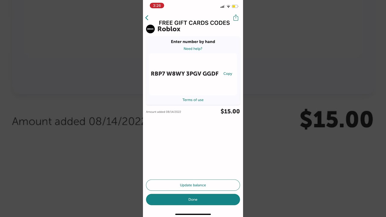 Free Gift Card Code Roblox