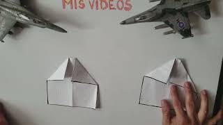 Easy paper airplane. Avion en papier facile. Einfacher Papierflieger.