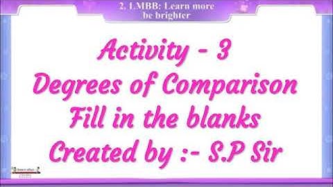 Sem-1 || Std-8 || English || Unit-2-LMBB || Act-3 - Study the Comparison ||