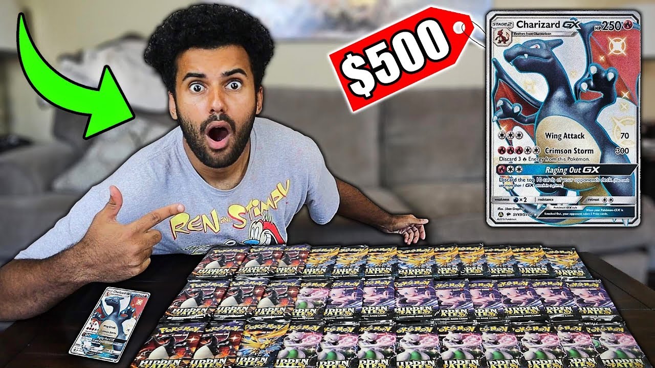 I ACTUALLY PULLED SHINY CHARIZARD GX!! ($500 POKEMON CARD) *MY CRAZIEST ...