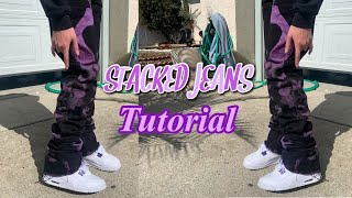 HOW TO MAKE STACKED JEANS ! |TUTORIAL|