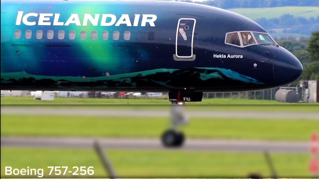 Stunning Icelandair Boeing 757 - Hekla Aurora Livery - Taxi and Take off from Glasgow International