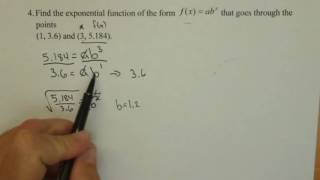 Find an Exponential Model Through 2 Points QR9 4