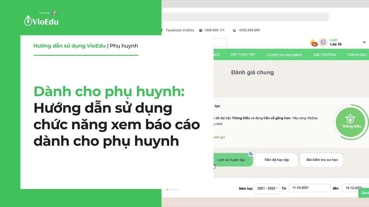 [VioEdu TV] Dành cho phụ huynh – Hướng dẫn sử dụng chức năng xem báo cáo dành cho phụ huynh