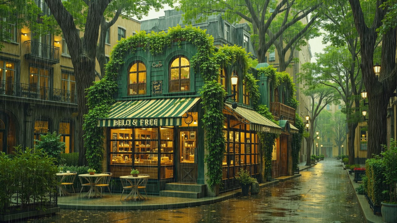 Relaxing Jazz with Rain Sounds | Quiet Cafe Ambience for Focus, Deep Work and Gentle Calm
