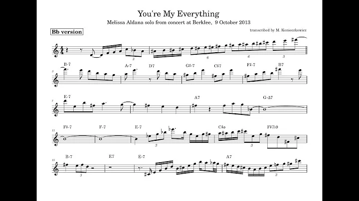 You're My Everything - Melissa Aldana solo transcr...