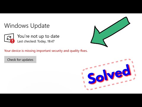 Fix your device is missing important security and quality fixes windows 10 | Problem Solved 2022