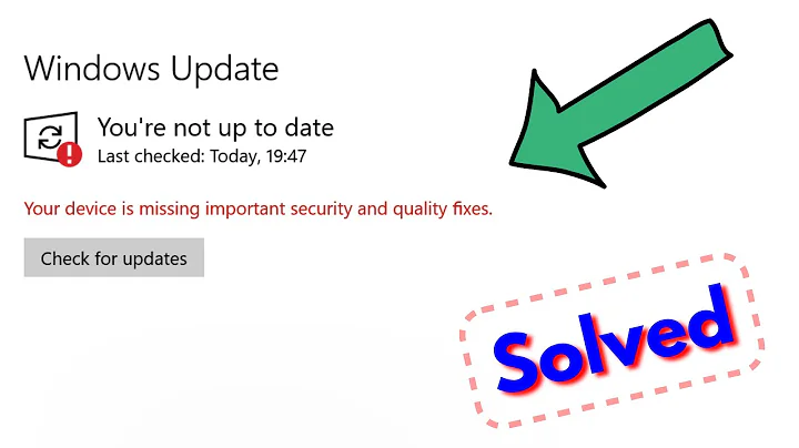 Fix your device is missing important security and quality fixes windows 10 | Problem Solved 2022