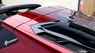 Chevrolet Corvette C8RWF漆面液態邁凱倫火山紅  車體包膜&漆面保護膜&客製化設計