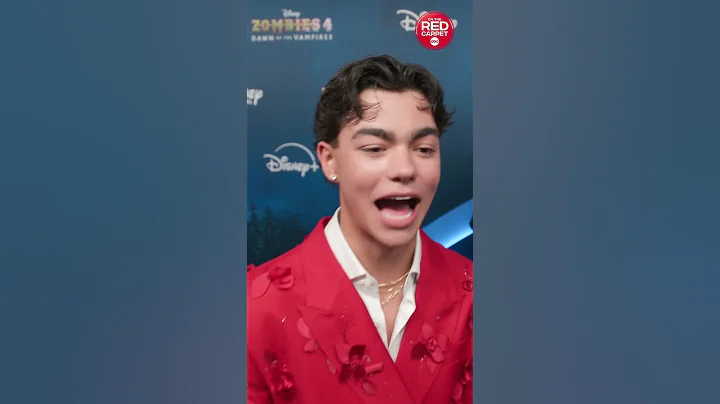 Malachi Barton approves of Meg Donnelly's look and date at the "zombies 4" premiere