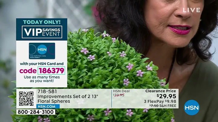 Improvements Set of 2 13" Floral Spheres