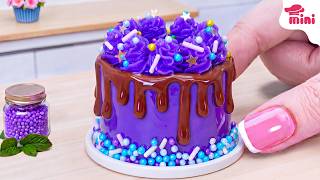 💜 So Beautiful Mini Purple Chocolate Drip Cake Decorating Ideas | Mini Bakery
